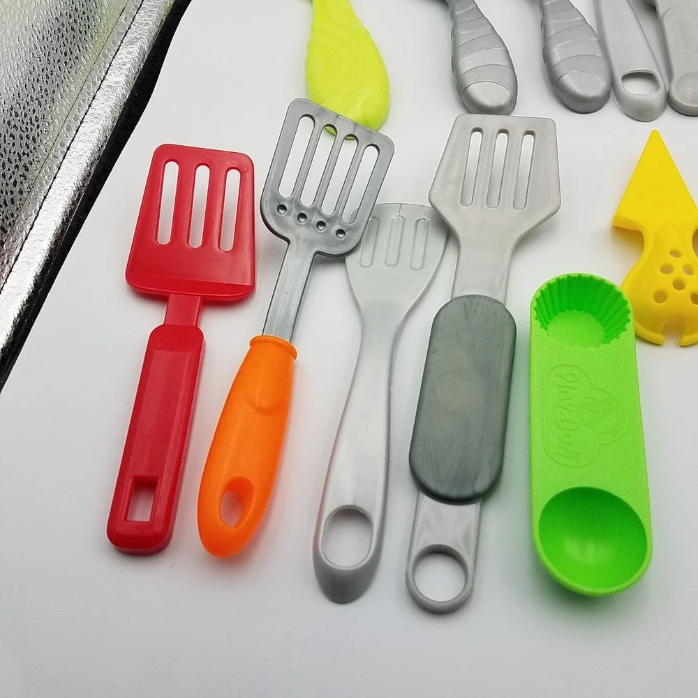 Childrens mixed lot play utensils Foks Spoons Knives Spatulas Ladels Turners Mis